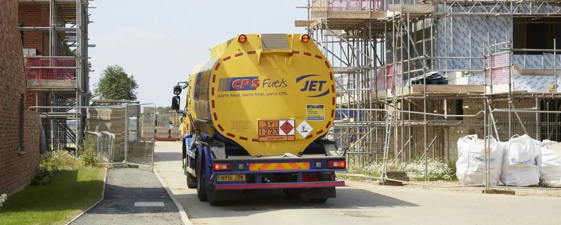 CPS Fuels tanker on a construction site