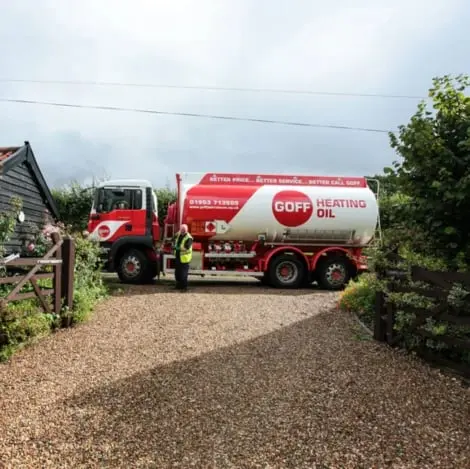 Goff Petroleum in a driveway with driver