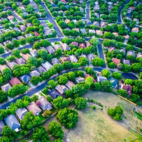 LSL aerial view of suburb