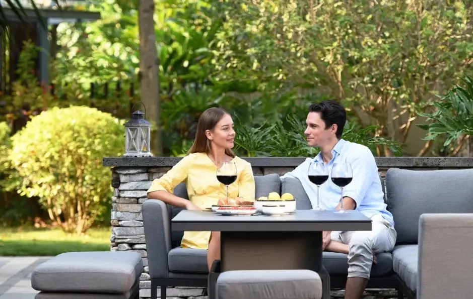 Couple enjoying a Maze Living furniture set