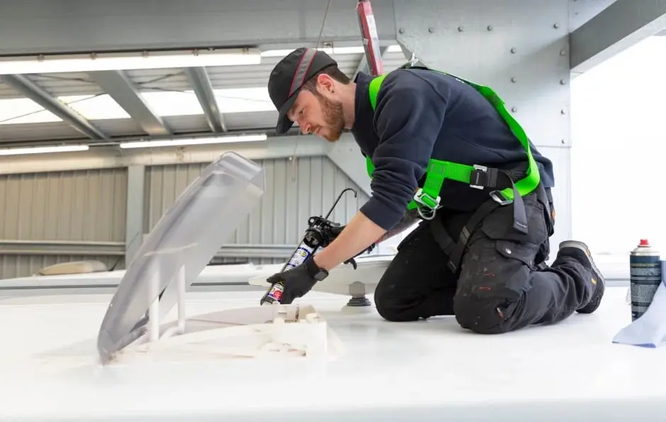 Somerset Motorhome Centre staff fixing motorhome