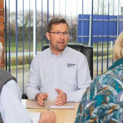 Somerset Motorhome Centre staff with customers